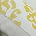 CaliTime Canvas Pillow Cover Case for Couch Sofa Home Decoration Three-Tone Floral Compass Geometric 12 X 20 Inches Yellow/Gray