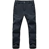 Rdruko Men's Snow Ski Pants Waterproof Fleece Lined Insulated Hiking Winter Softshell Camping Travel Pant