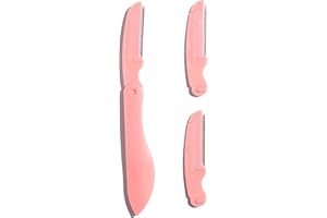 MCoBeauty Super Smooth Facial and Brow Razor - Comfortably Removes Facial Hair - Allows for Smoother Application of Complexion Products - Precision Blade Shapes The Brow and Arch Easily - 3 Pc