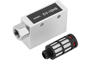 ViaGasaFamido CV-10HS Vacuum Generator with Aluminum Alloy Vacuum Ejector Pneumatic Air Exhaust Valve, 1mm Nozzle Diameter, Large Air Ventilation