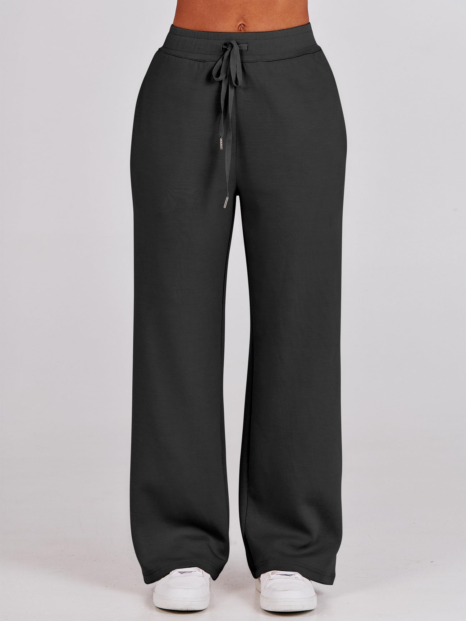 ANRABESS Women 2 Piece Outfits 2025 Fall Fashion Airport Wide Leg Pants Lounge Set Leisure Travel Vacation Clothes Sweatsuits