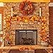 Whaline 2 Pcs Artificial Autumn Maple Leaves Garland, Fall Hanging Plant for Home Garden Wall Doorway Backdrop Fireplace Decoration, Wedding Party Decor (Deep)
