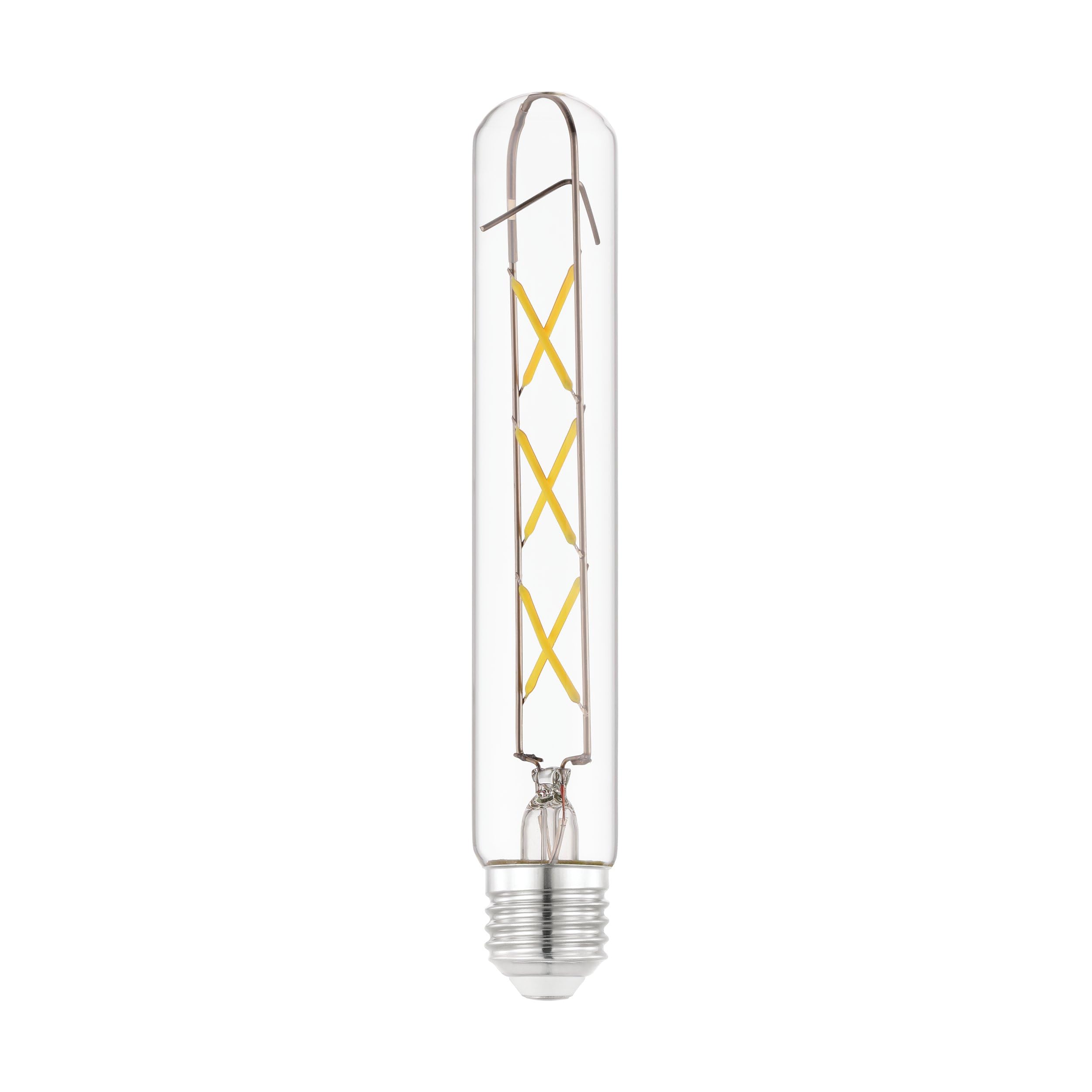 Eglo LED Filament Tube Light Bulb, E27 Edison lamp for Retro Lighting, 4 watt (Equivalent to 40 watt), 470 Lumen, Warm White Glow, 2700 Kelvin, T30, Ø 1.2"