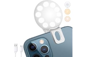 Mini Ring Light, Sansent Small Clip On Ring Light,Portable LED Light for Phone, 3-Level Adjustable Brightness Selfie Light (0.4 inch)