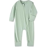 Rayon from Bamboo Baby Pajamas, Baby Sleeper with Mitten Cuffs and 2 Way Zipper, Rompers for Baby Boy Girls 0-24 Months