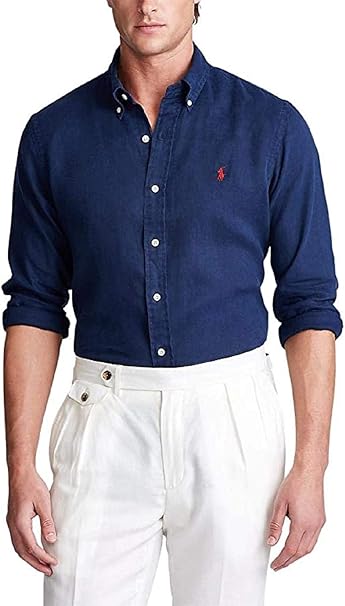 polo ralph lauren slim fit linen shirt