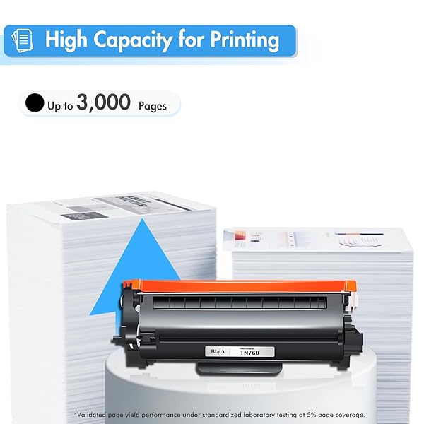 TN760 TONER FOR BROTHER PRINTER: TN 760 MFC-L2710DW MFC-L2750DW COMPATIBLE FOR BROTHER TN-760 TONER TN-730/TN-760 TN730 730 TN-730 DCP-L2550DW HL-L2350DW HL-L2395DW HL-L2390DW HIGH YIELD 4 BLACK