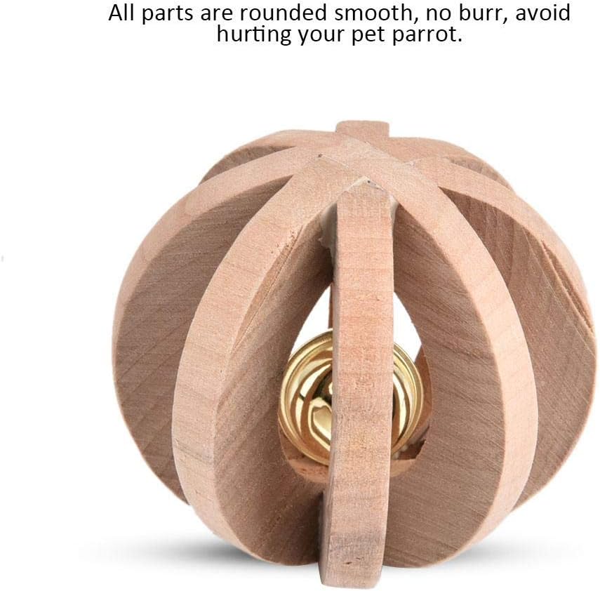 Pssopp Pet Wooden Chew Ball Hamsters Chew Toys Pet Teeth Chewing Toy Ball with Ringing Bell for Rabbits Guinea Pigs - Image 4