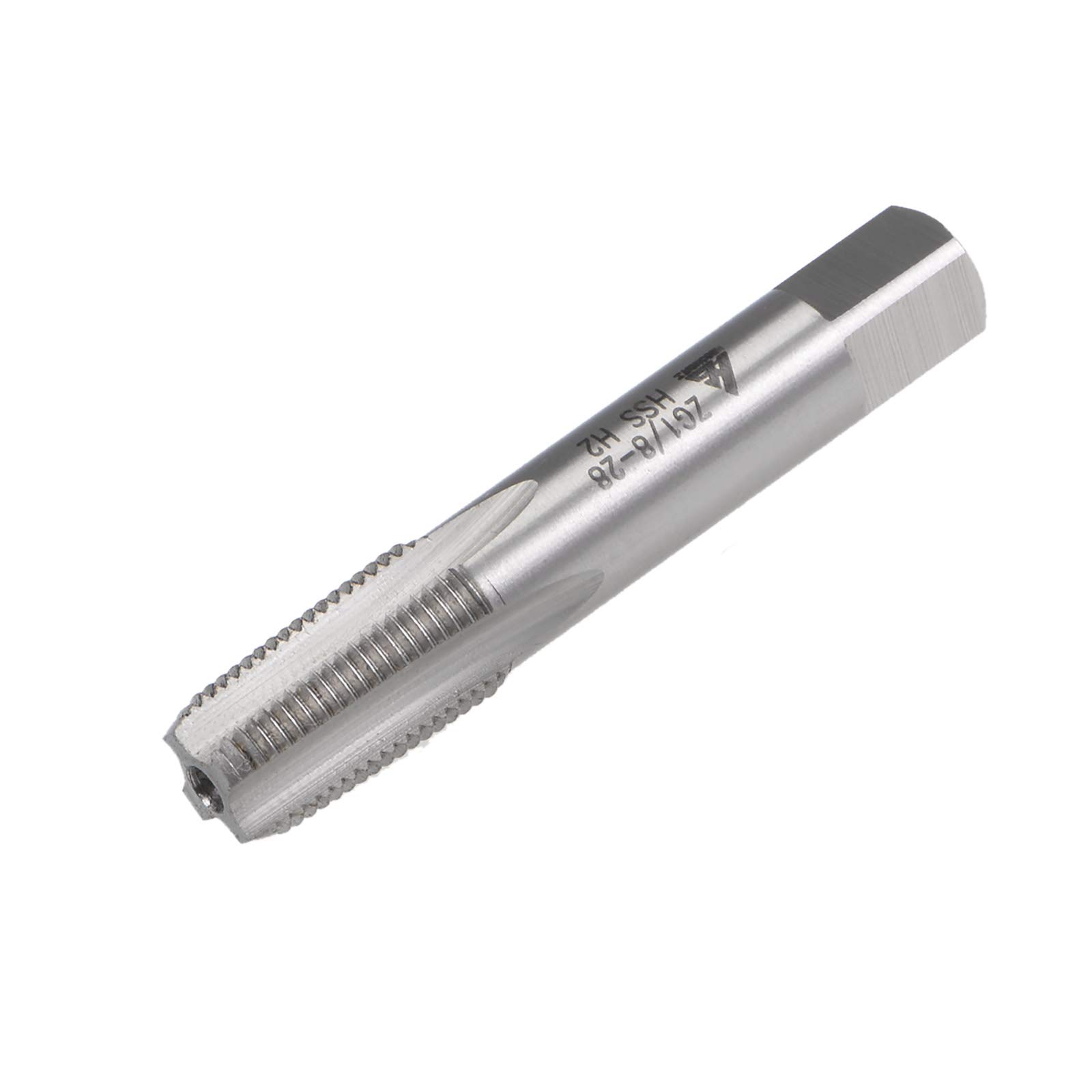 sourcing map ZG1/8-28 Pipe Thread Tap, Machine Threading Tap Right Hand, HSS Uncoated Straight Flute, H2 Tolerance