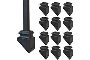 MYEMDAN 12 Pcs Iron Baluster Shoes, 40 Degree Slant Shoes with Screw,for 1/2" Square Staircase balusters (Matte Black)