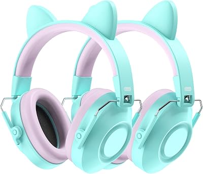 Dr.meter Kids Ear Defenders 32dB 2 Pack Blue Adjustable Headband UKCA