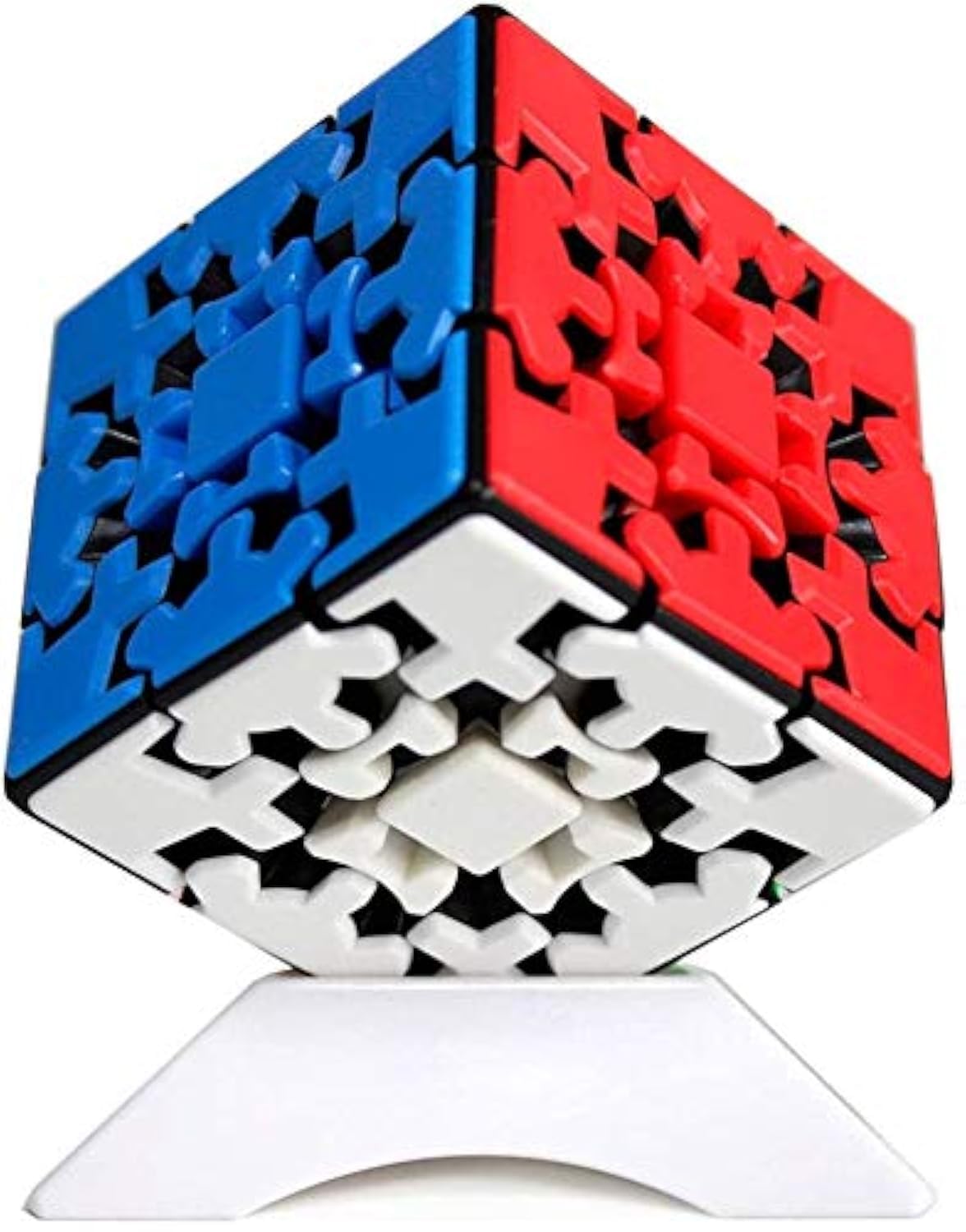 Gobus Oostifun 3x3 Gear Cube Puzzle KungFu 3D Puzzle 3x3x3 Cubes Smooth Twist Puzzles with One display Stand (Multicolour Stickerless)