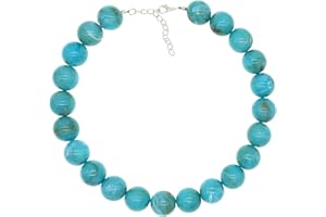 JNF Chunky Turquoise Choker Necklace Women Large Big Pearl Beaded Strand Necklaces Beads jewelry Gift