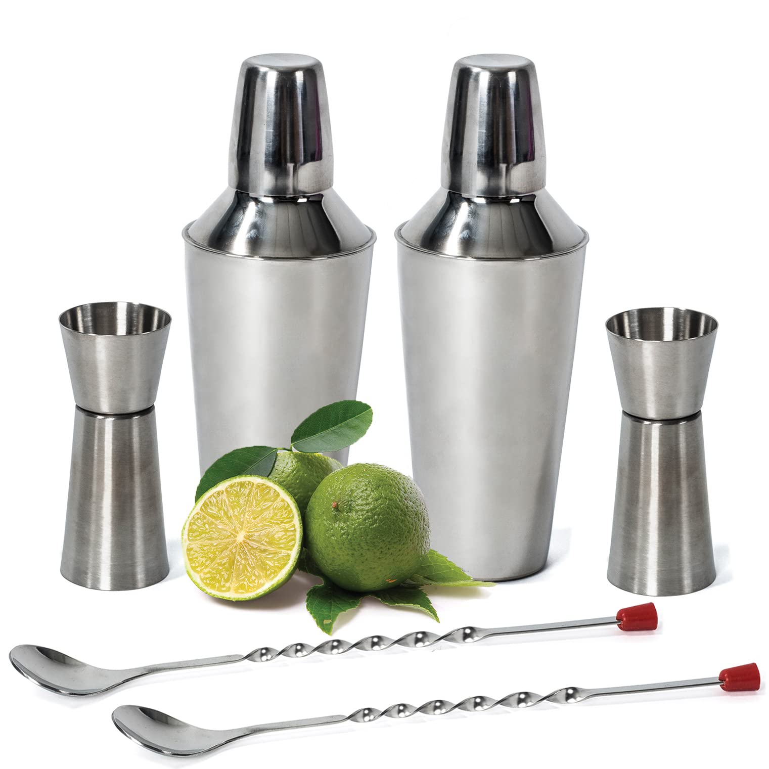 Photo 1 of ***SEE NOTES*** 
Cocktail Shaker 2 Pack - 6 Pc Set - Bar Tools - 24 oz Martini Shaker, Built in Strainer, Mixing Spoon with Double Sided Jigger, Mirror Finished – Mojito Kit - Christmas Home Gifts by Colleta Home