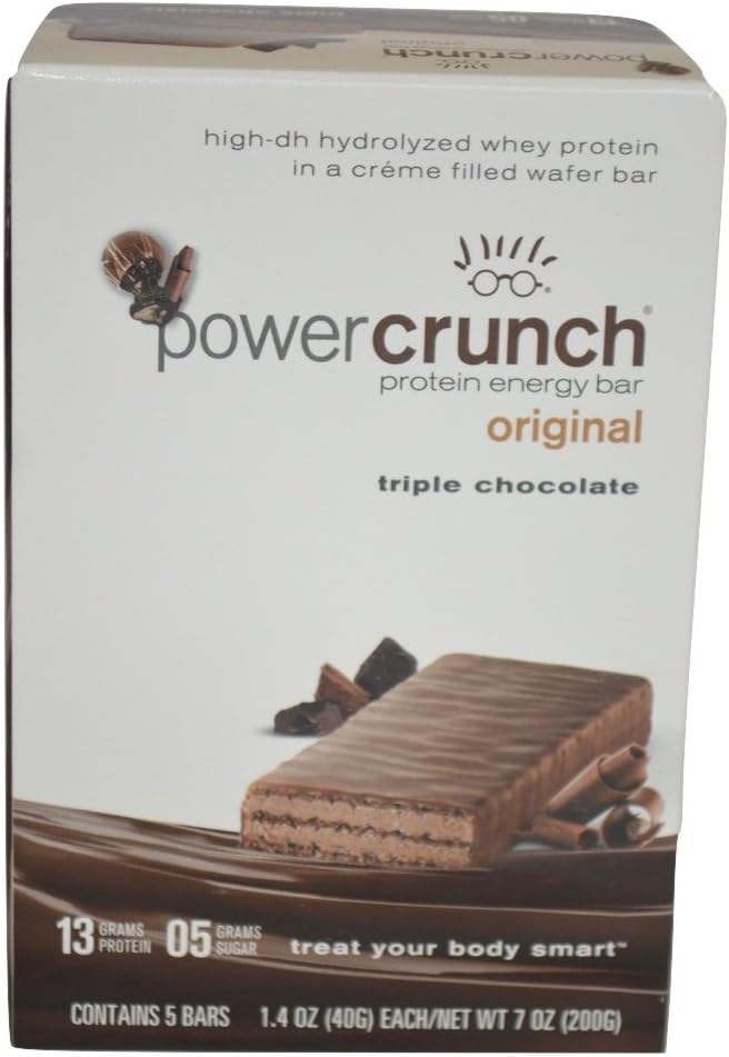 Power Crunch Protein Energy Bar, Triple Chocolate, 1.4-Ounce Bars, 5 Count