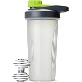 Mr. Pen- Shaker Bottles for Protein Mixes with Twist Cap, 28 oz, Gray/Green | Protein Shaker Bottle with Wire Whisk Ball
