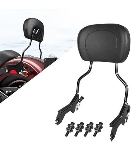 Wsays Sissy Bar Standard Height Passenger Backrest Pad Gloss Black Compatible With Harley Softail Sport Glide Low Rider S FLSB FXLR FXLRS 2018-2024, Sissy Bars - Canada