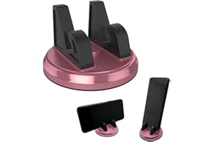gunroil Pack-1 Car Dashboard Navigation Holder, 360 Degree Rotatable Anti-Slip Vehicle Smartphone Mount, Universal Automotive Center Console Phone Cradle for Car Home Office (Rose Gold)