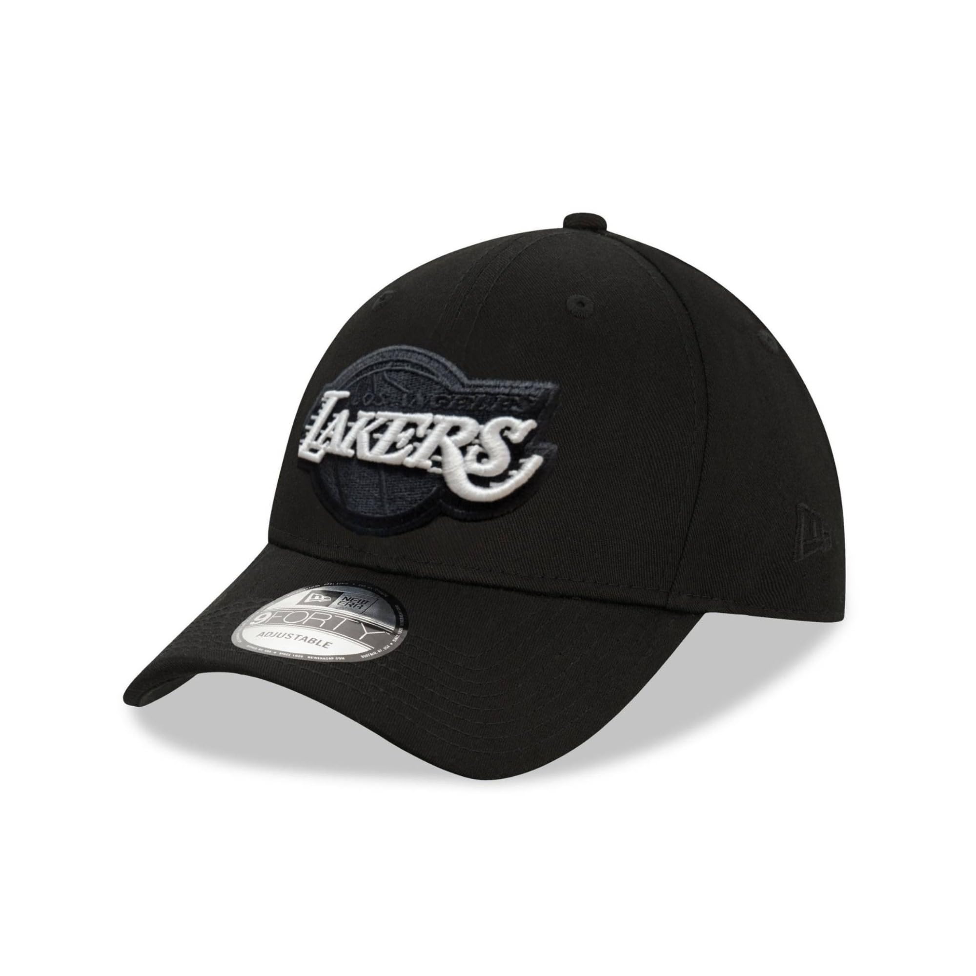 New Era Los Angeles Lakers 9forty Snapback Cap Verstellbar Kappe Black Base Schwarz - One-Size