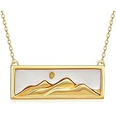 qielizhu Mustard Seed Necklace 925 Sterling Silver 14k Gold Plated Mountain Necklace for Women Faith of A Mustard Seed Christian Gifts Faith Jewelry