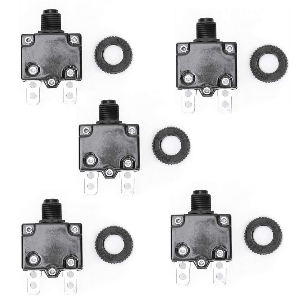 Garosa 5pcs Electric Air Compressor Circuit Breaker Overload Over Current Switch 12A 15A 17A Protector de interruptor Push Button Reset Circuit Breaker (12A)