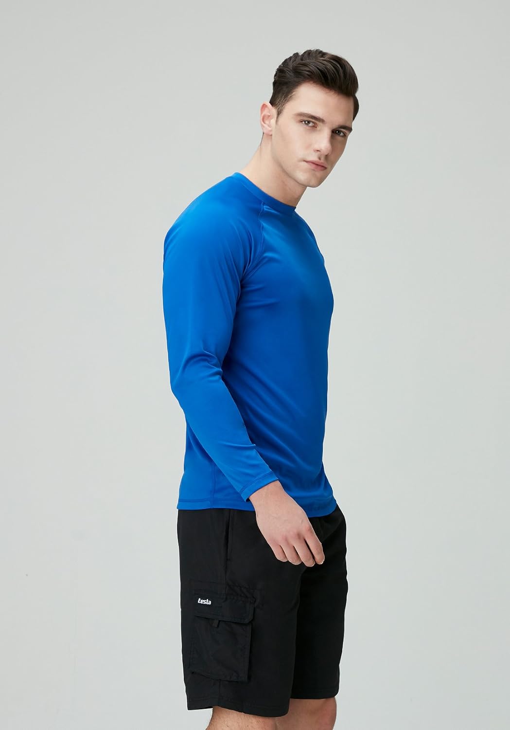 TSLA 1 or 2 Pack Men's Rashguard Swim Shirts, UPF 50+ Loose-Fit Long Sleeve Shirts, Cool Running Workout SPF/UV Tee Shirts: Clothing