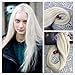 Moresoo 24 Inch Remy Hair Extensions Tape in Human Hair 50g/20pcs Straight Unprocessed Remy Human Hair Platinum Blonde Color #60 Seamless Skin Weft Tape In Hair Extensions