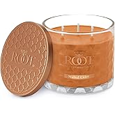 Root Candles Fall Scented Candles Honeycomb Glass Premium 3-Wick Handcrafted Beeswax Blend Candle, 12-Ounce, Mulled Cider