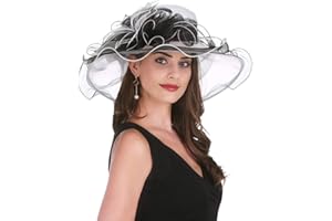 SAFERIN Women's Organza Church Fascinator Bridal Tea Party Wedding Hat