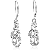 Celtic Earrings Sterling Silver Religious Irish Celtic Knot Teardrop Dangles Jewelry Baptism Gifts for Women Wife Friends
