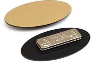 ALL QUALITY Oval Name Badge Blanks with Magnet - 10 Pack (Brushed Gold)
