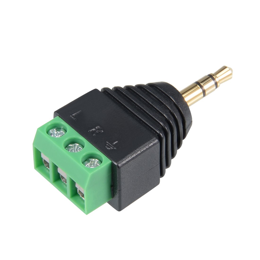 sourcing map 3.5mm (1/8inches) Stereo Male to 3-Screw Terminal Female Connector Adapter
