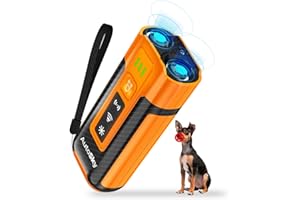 AutoSky Ultrasonic Dog Bark Control – Anti Barking Device for Dogs, Safe Humane Trainer with Dual Modes & Twin Emitters, Rechargeable Handheld Bark Deterrent with LED Flashlight for Indoor Outdoor Use