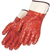 Liberty Glove & Safety 2453 PVC Men's Glove with 12" Gauntlet, Chemical Resistant, Red, Small (Pack of 12)