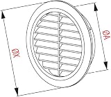 Awenta Round Wall Grille Cover 100mm Duct Grey with Fly Net T30GR view 2