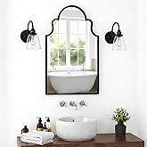NXHOME Black Bathroom Mirror 36"X22" Arched Bathroom Vanity Mirror for Wall with Metal Frame, Anti-Rust, Arch Decorative Mirror for Living Room, Bedroom, Entryway