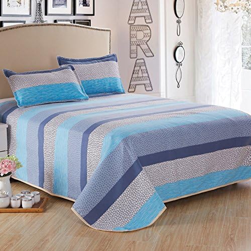 Gingham stripe printed sheet/Four seasons single single double bed-K 230x250cm(91x98inch)