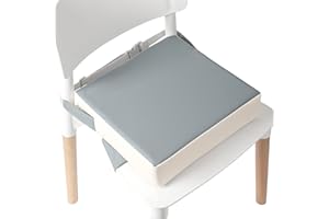 E1F1NN DOT Toddler Booster Seat for Dining Table (PU Material),Portable Kids Booster Seat with Safety Buckles, High Cushion for Travel with Non-Slip Bottom