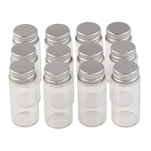 24 Units 10ML Mini Glass Bottles with Metal Cap Empty Small Wishing