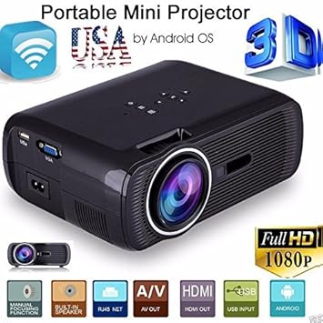 5000 Lumens Full HD 1080P LED LCD 3D PC AV VGA HDMI TV Home Theater Projector My