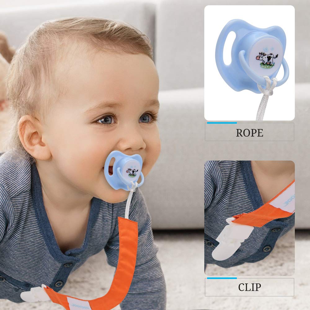 YOOFOSS Pacifier Clip for Boys and Girls 6 Pack Solid Color Pacifier Holder Fits All Pacifiers & Teething Toys Modern Unisex Baby Gift : Baby