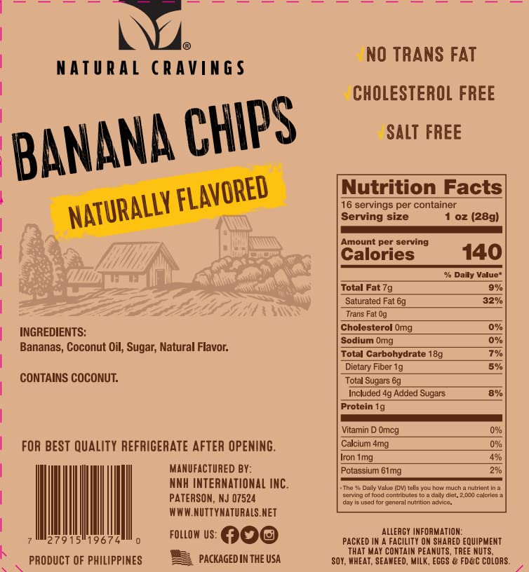 Healthy Banana Chips Dried Slices Bag of Dried Banana Chips Sweetened