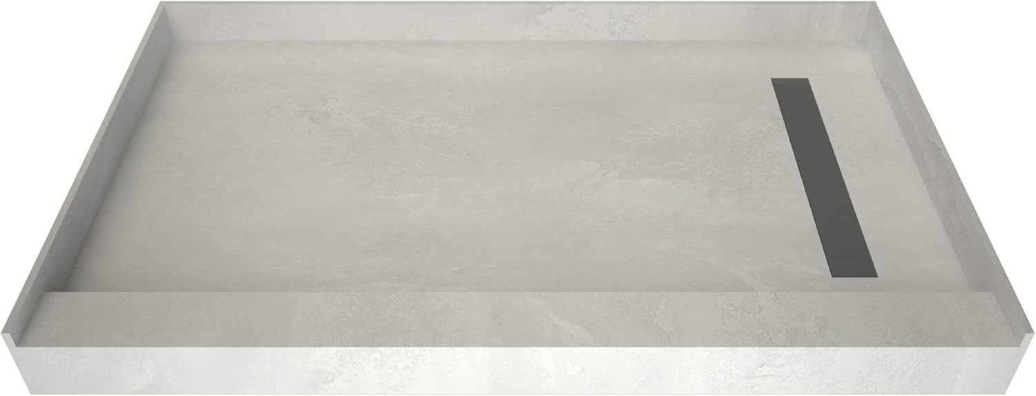 Tile Redi USA RT4872RPVCBN3 Trench Shower Pan, 72" W x 48" D, Brushed