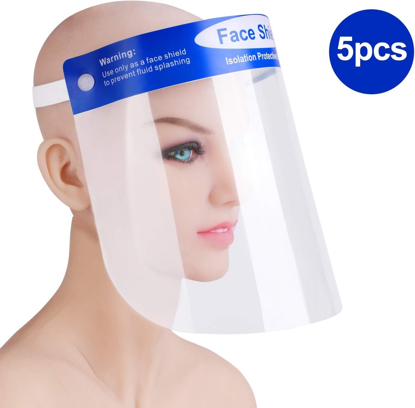 PEIPU 5 PCS All-Purpose Face Shield Transparent Protective Anti-Saliva Protective Hat