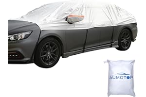 Aumotop Windshield Sun Shades Cover, Universal Ice and Snow Shield Car Half Windshield Window Protector Cover with Reflective Straps for Snow, Hail, UV, Frost for Sedan SUV