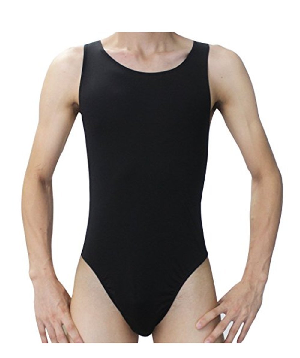 Freebily Men Stretch Thongs Lingerie Leotard Bodysuit Bodywear Swimsuit Underwear
