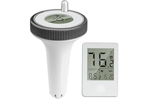 KIYTARBOO Pool Thermometer Floating Easy Read, Large Screen Digital Wireless Pool Thermometer, Waterproof Pools Water Thermometers, Floating Thermometer for Swimming Pools/Hot Tubs/Aquariums/Fish Tank