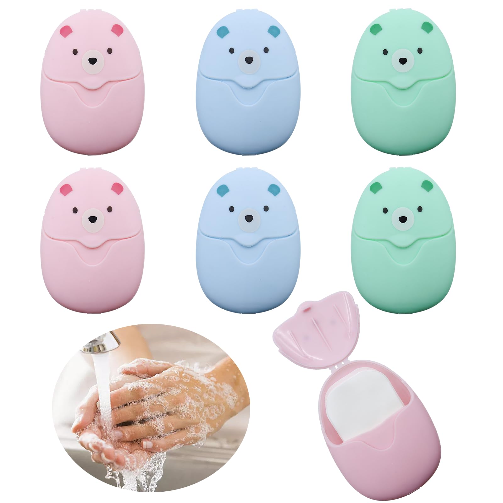 GETRICH 6 Boxes (300 Sheets) Paper Soap, Disposable Paper Soap Sheets, Travel Soap Sheets Hand Wash Paper Scented Soap Paper Soap Leaves for Travel Camping Hiking Outdoor Activities