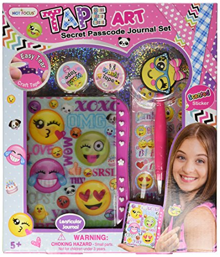 Hot Focus Tape Art Secret Passcode Journal, Emoji