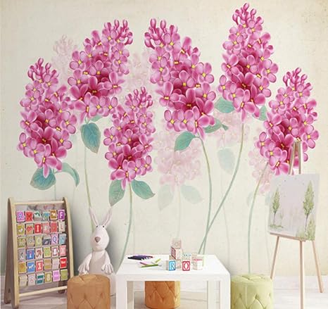 Amazon Sunkuxc 3dカスタム写真の壁紙手描きの花の壁紙現代水彩花植物壁壁画リビングルームの家の装飾 150x1cm 壁紙